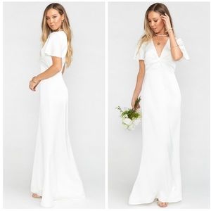 Show Me Your Mimi White Satin ‘Rome Twist’ Gown